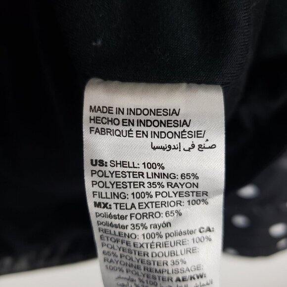 Chicos Zenergy Dot Puffer Jacket Black White Lightweight Crew Neck Size 0 US 4/6 - Picture 6 of 8